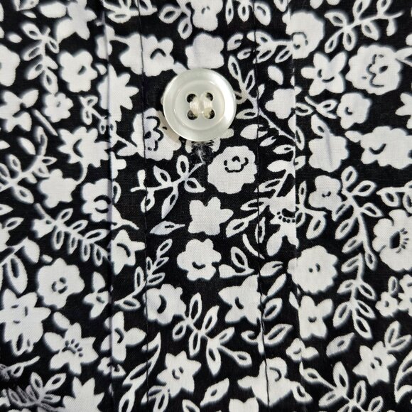 J. Crew Black White Floral Button-Up Shirt in Cotton Poplin Ditsy Romantic AD359 - Picture 5 of 10